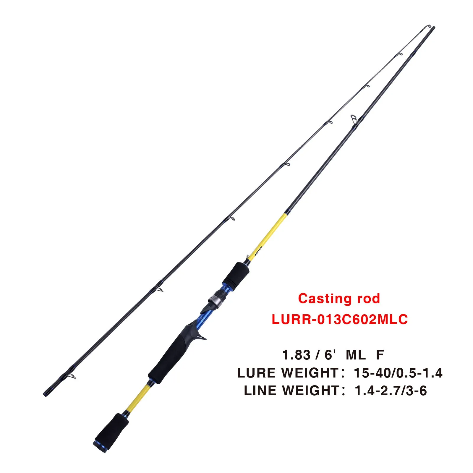 013c High Carbon Fiber Casting Fishing Rod 6'/6.6'/7' 1.83m-2.1m Lure Fishing Pole 2sec w/ Spare Tip