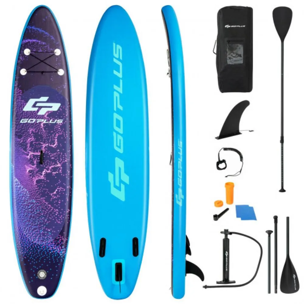 11 Feet Inflatable Stand Up Paddle Board Surfboard with Bag Aluminum Paddle Pump-M