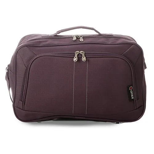 16 Inch Carry On Hand Luggage Flight Duffle Bag, 2nd Bag or Underseat, 19L (Plum)