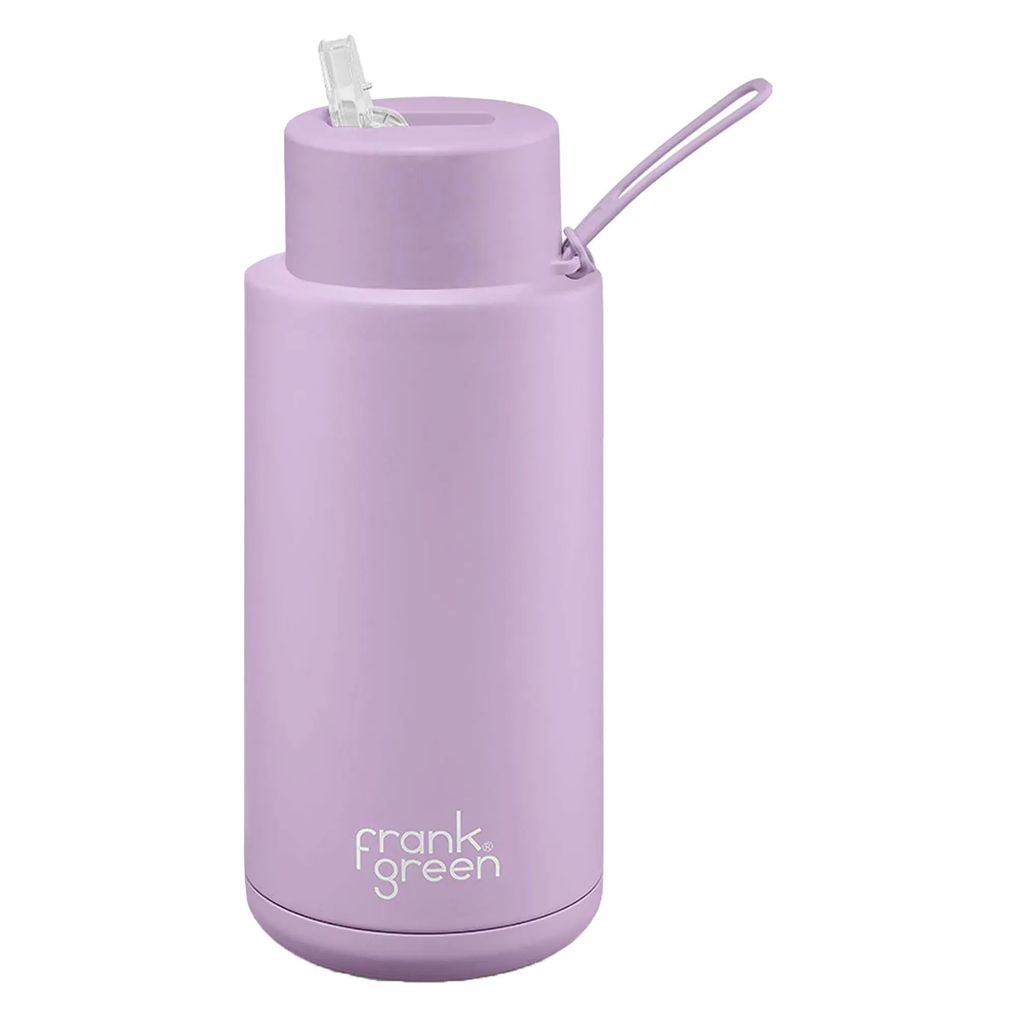 1L Ceramic Reusable Straw Lid Water Bottle