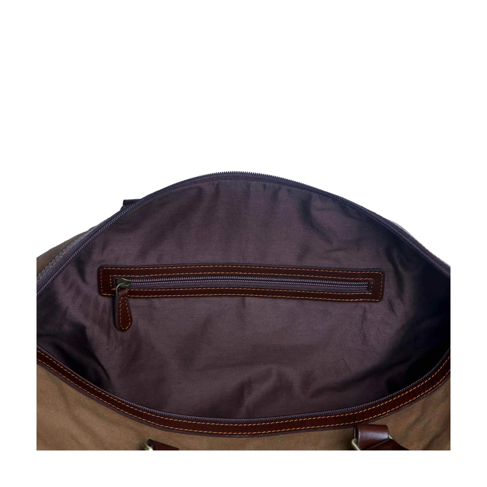 397101 Duffle Bag in Waterproof Brown Canvas & Full Grain Leather | Style n Craft