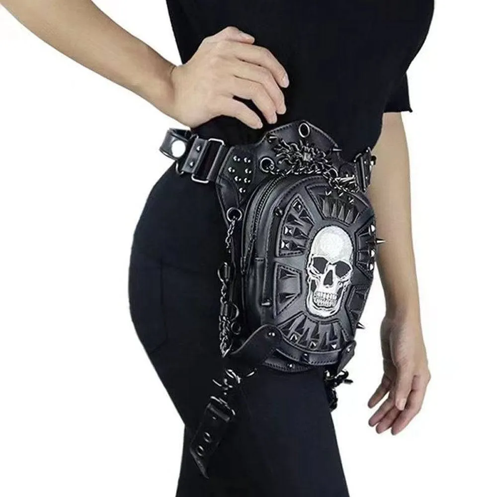 3D Bags Multi-functional Studded Hip Hop Chest Skull Sling Bag Cross Body Shoulder Bag For Men Women Punk