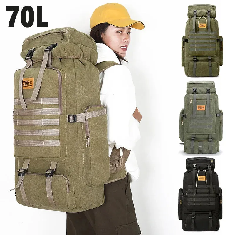 70L Camping Backpack Men Bags Military Tactical Rucksack For Outdoor Climbing Hiking Travel Back Packs mochila hombre XA84D