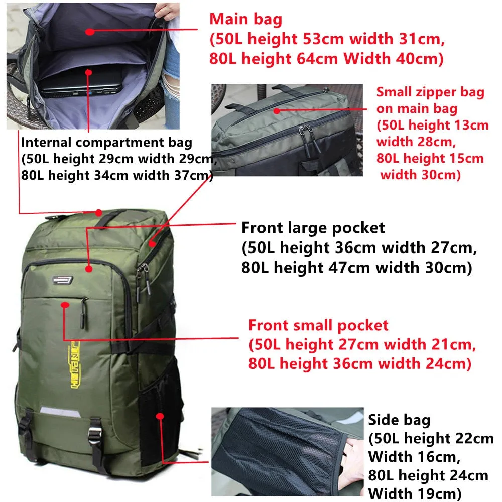 80L 50L Outdoor Backpack Climbing Travel Backpack