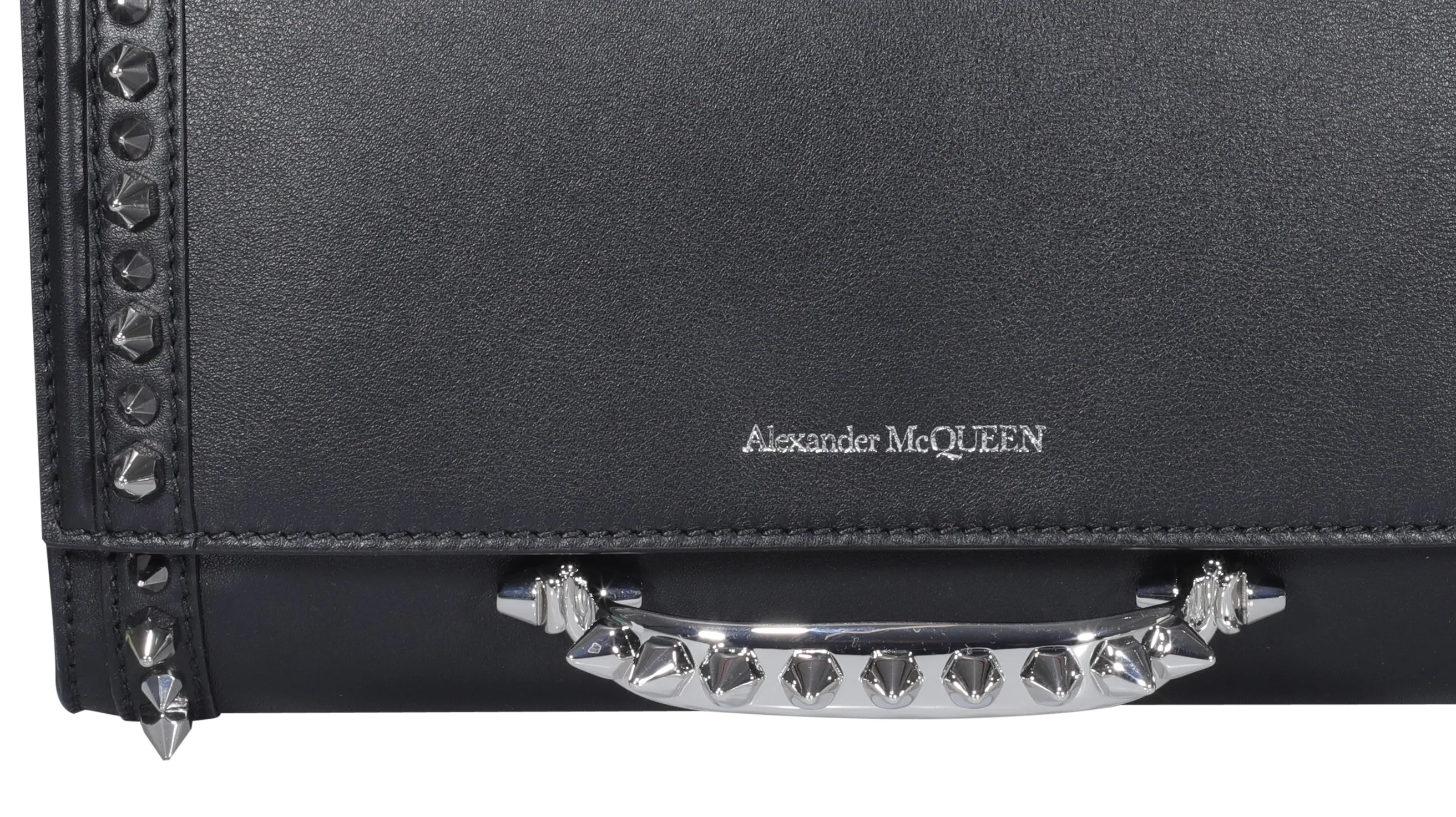 Alexander McQueen Logo Debossed Studded Clutch Bag