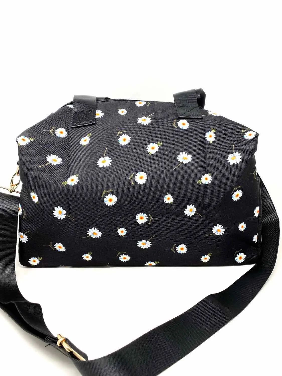 alice olivia by Stacey Bendet Canvas Black/White Flower Sac de Sport Duffle Bag