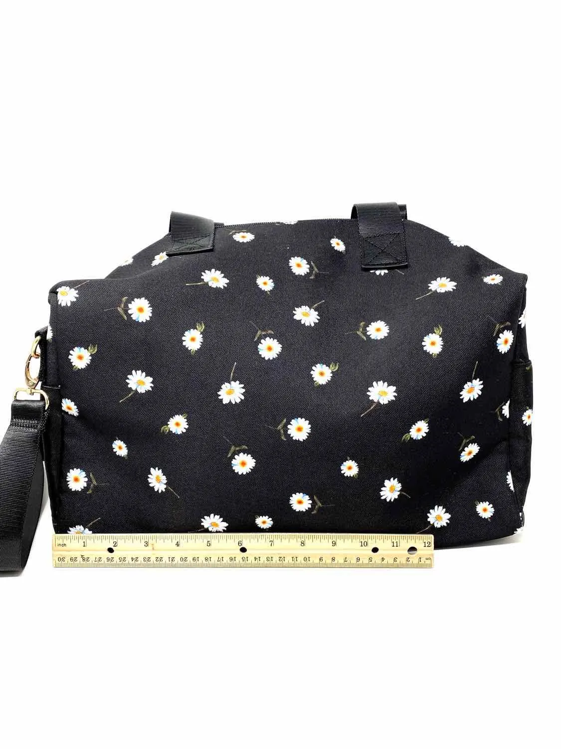 alice olivia by Stacey Bendet Canvas Black/White Flower Sac de Sport Duffle Bag