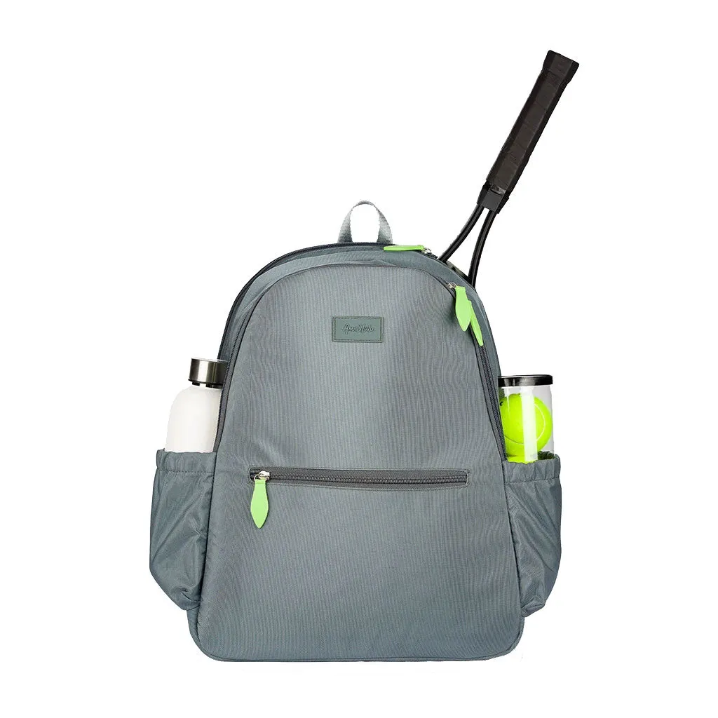 Ame & Lulu Courtside Charcoal Lime Tennis Backpack