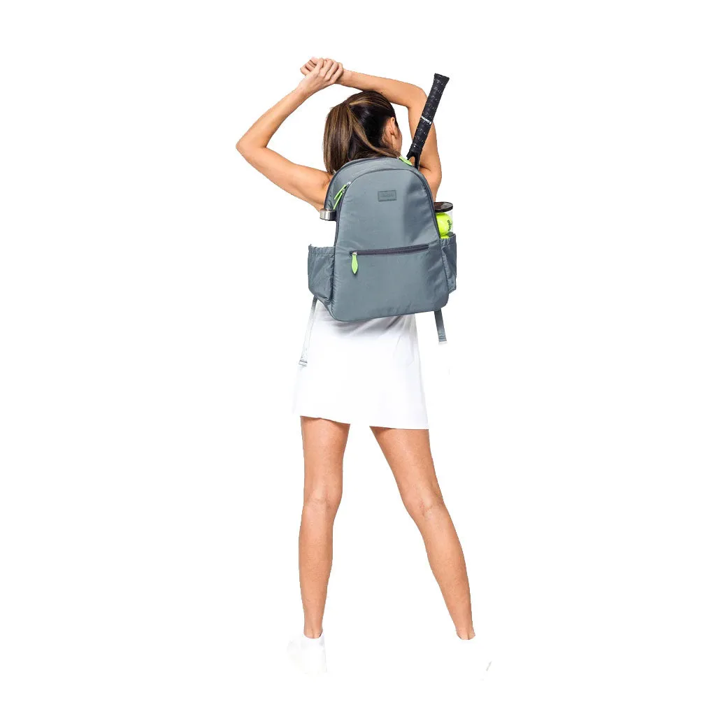 Ame & Lulu Courtside Charcoal Lime Tennis Backpack