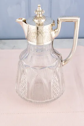 Antique Silverplate & Crystal Claret Jug