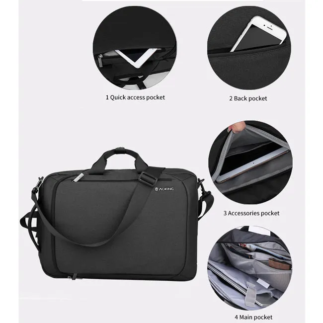 Aoking Convertible Business Laptop Briefcase Backpack