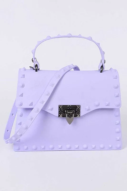 Apple Green Matte Finish Studded Convertible Jelly Bag