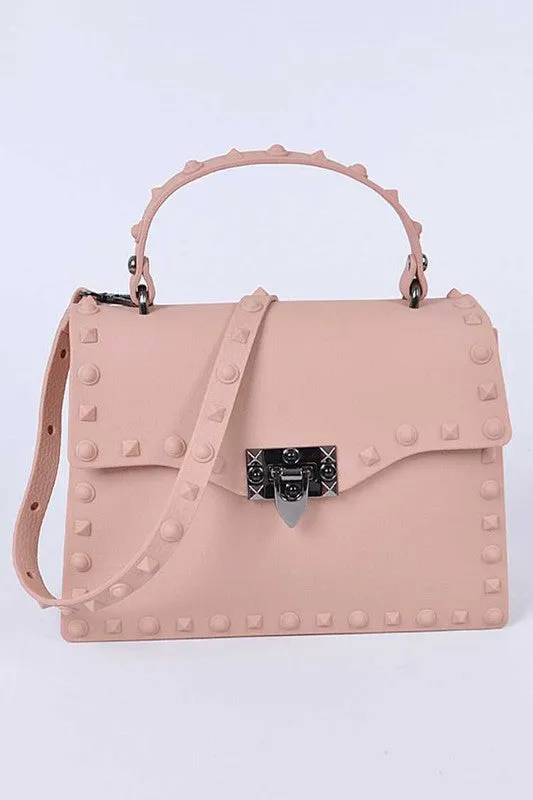 Apple Green Matte Finish Studded Convertible Jelly Bag