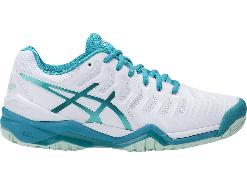 Asics GEL Resolution 7 Womens Wht ArcticAqu Glac Sea