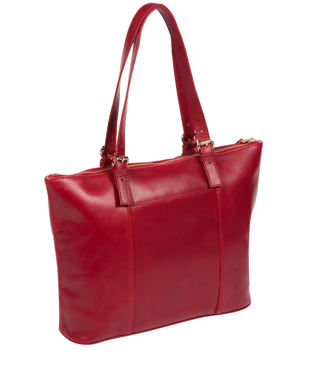 'Aster' Cherry Leather Tote Bag