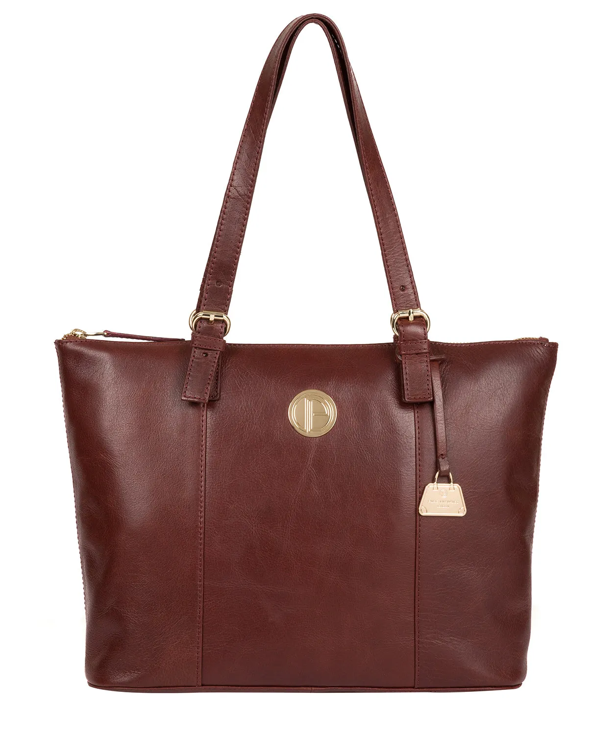 'Aster' Chestnut Leather Tote Bag