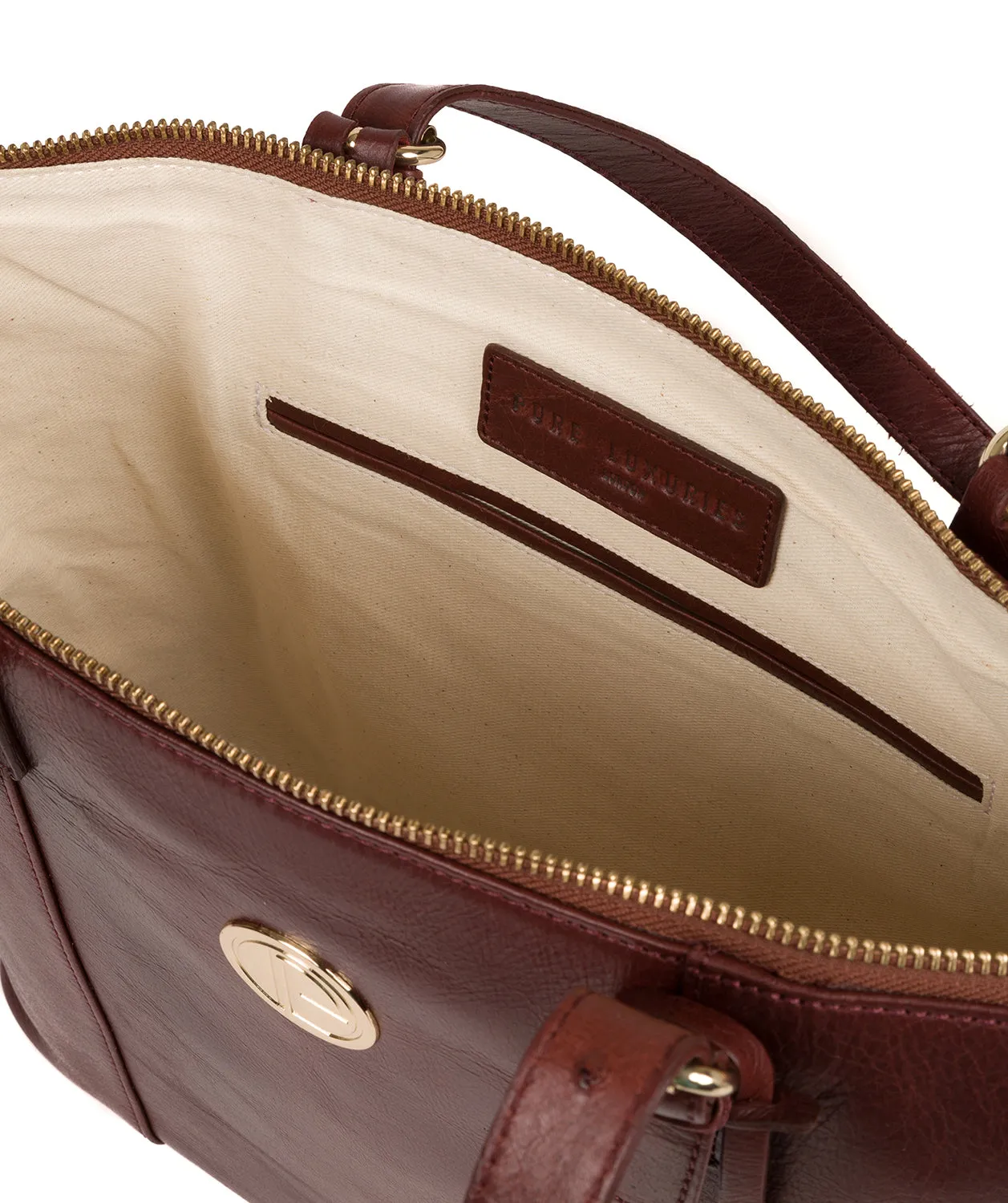 'Aster' Chestnut Leather Tote Bag