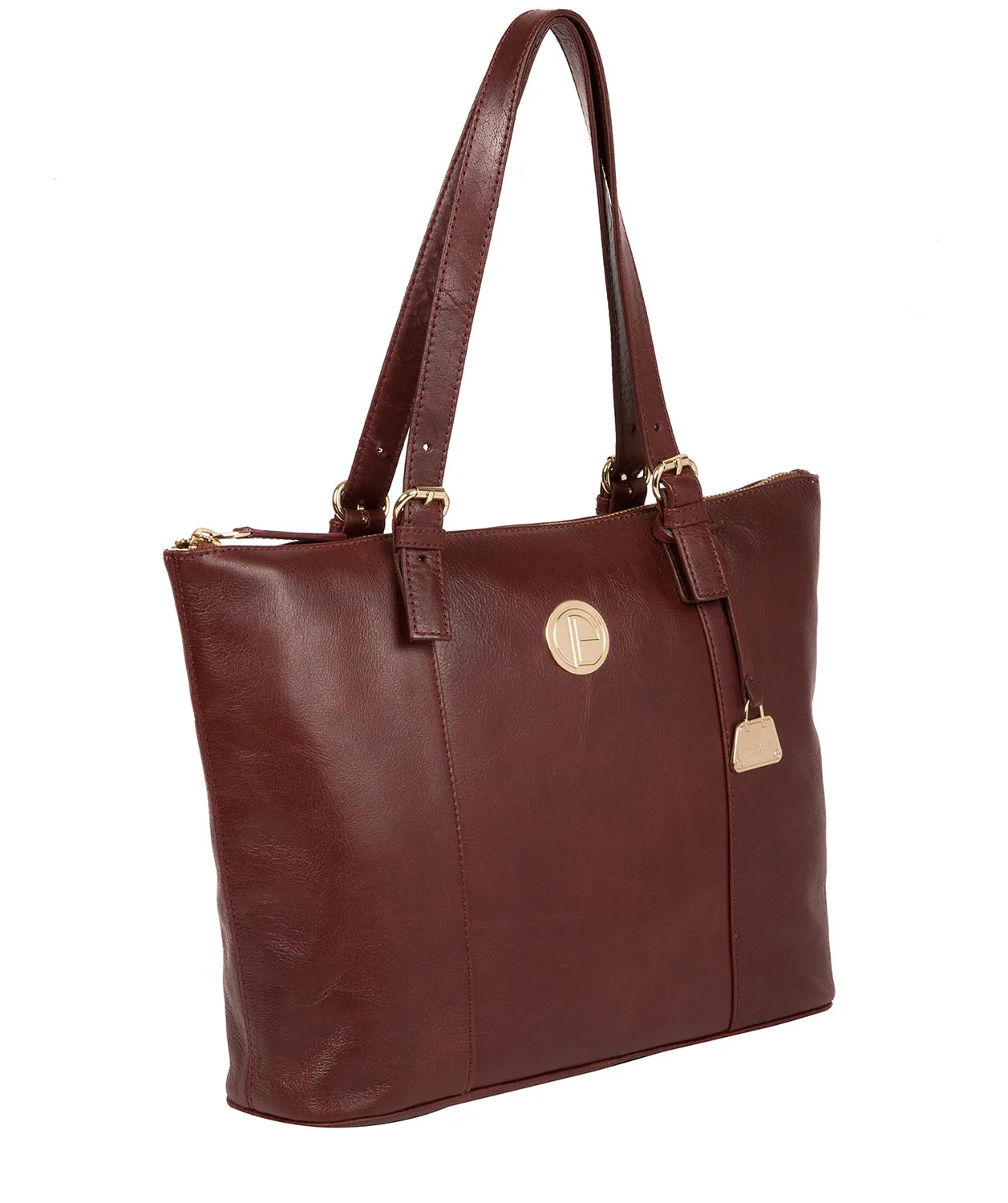 'Aster' Chestnut Leather Tote Bag