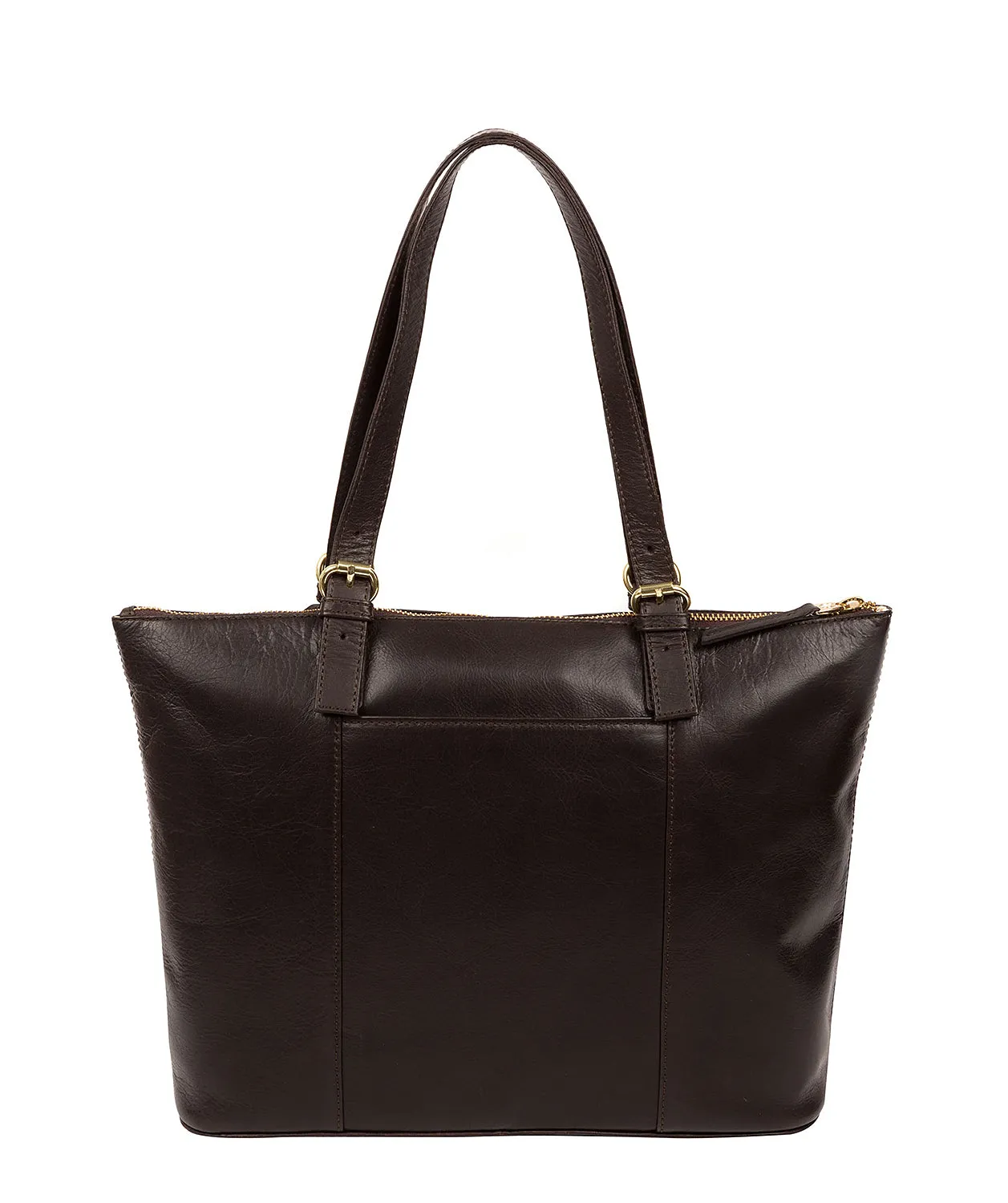 'Aster' Dark Brown Leather Tote Bag