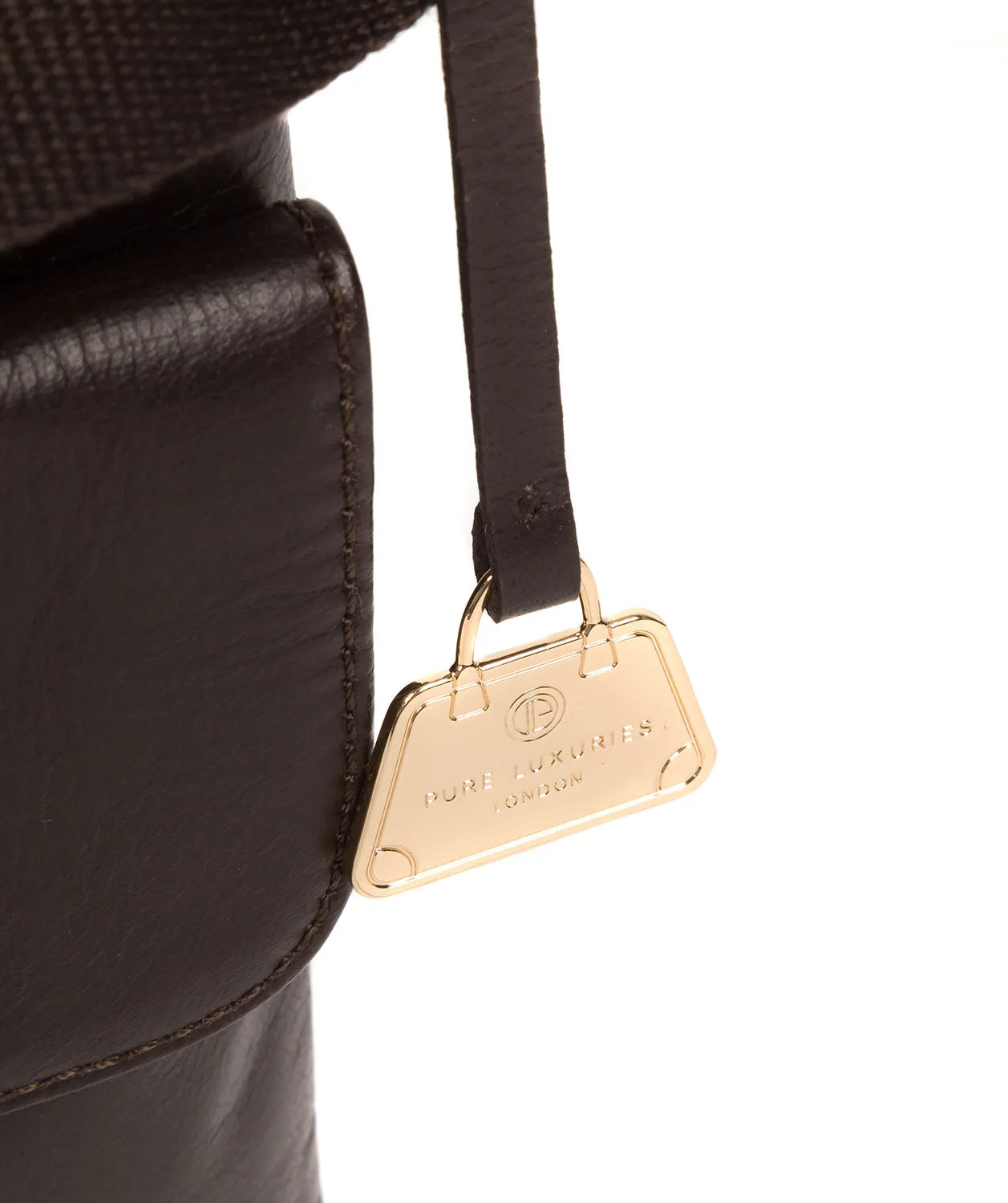 'Azalea' Dark Brown Leather Cross Body Bag