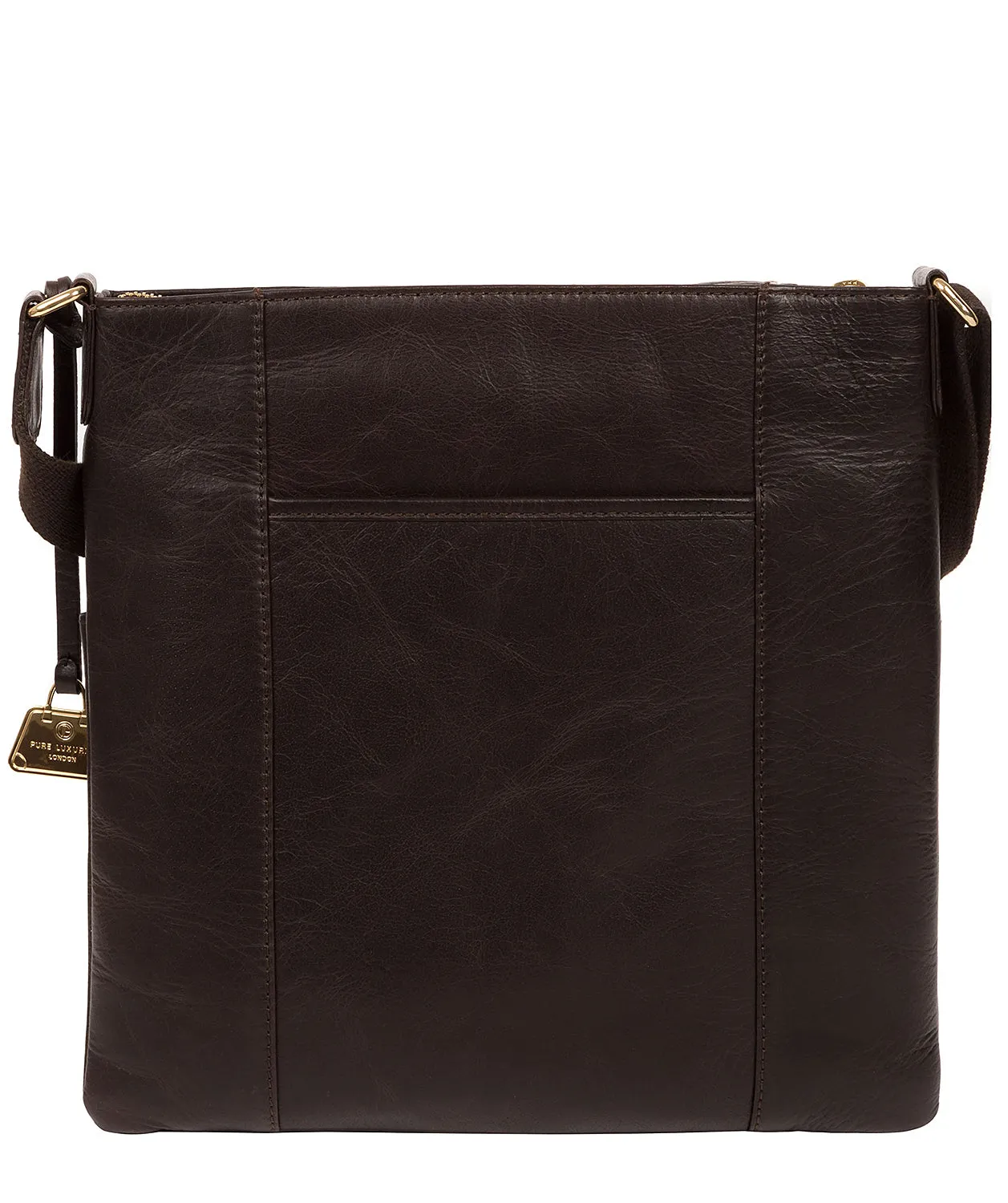 'Azalea' Dark Brown Leather Cross Body Bag