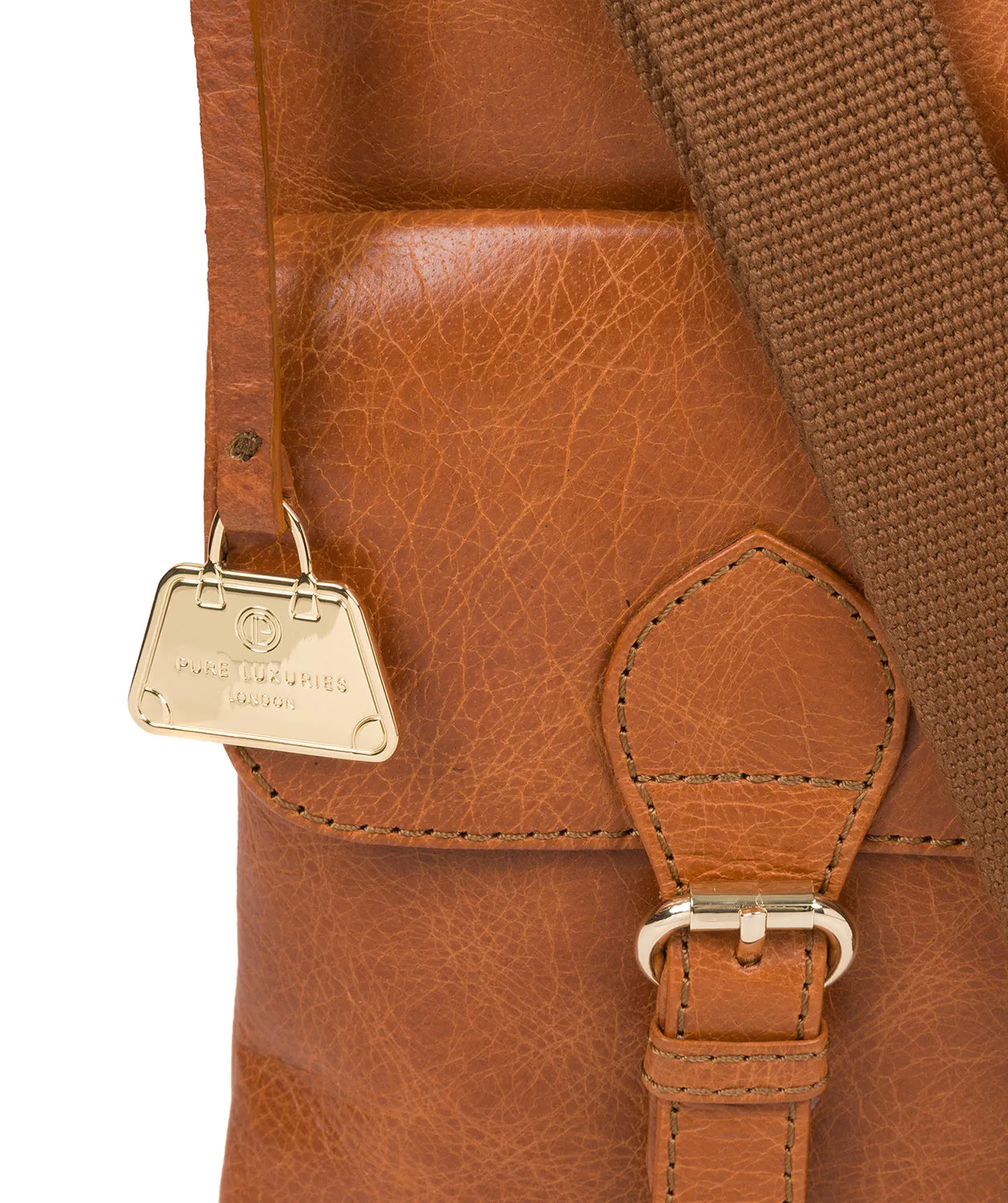 'Azalea' Hazelnut Leather Cross Body Bag