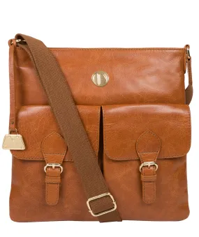 'Azalea' Hazelnut Leather Cross Body Bag