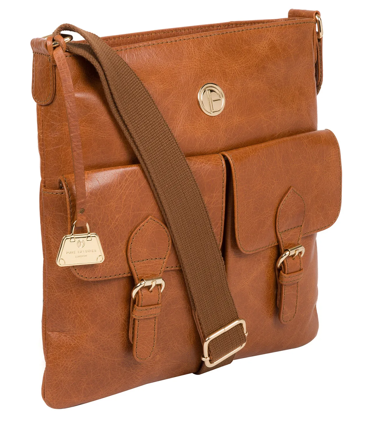 'Azalea' Hazelnut Leather Cross Body Bag