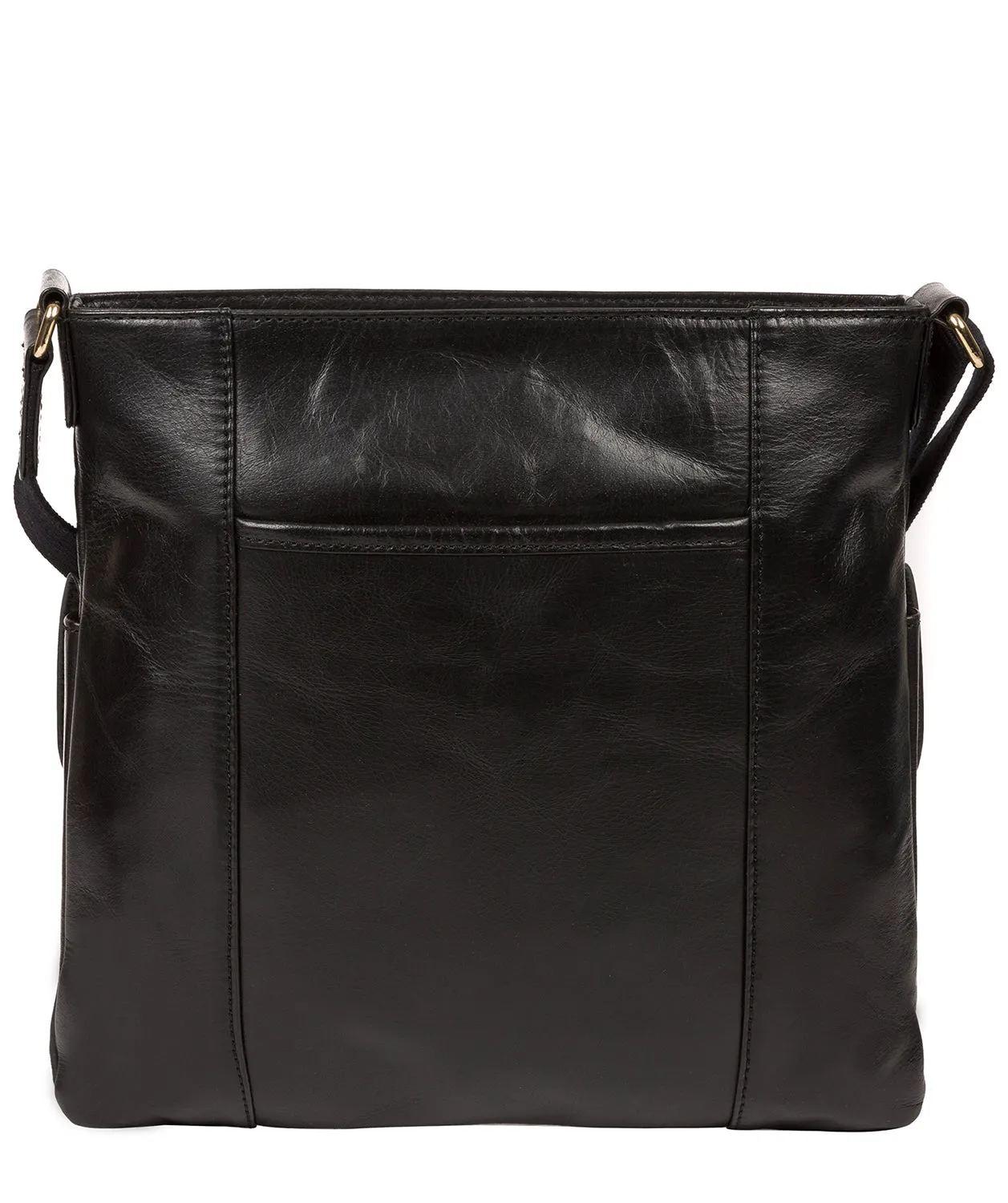 'Azalea' Jet Black Leather Cross Body Bag