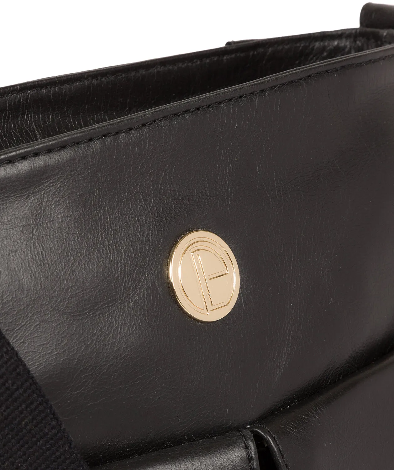 'Azalea' Jet Black Leather Cross Body Bag