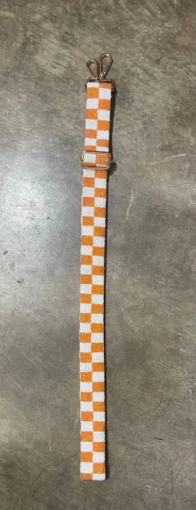 Beaded Adjustable Bag Strap UT Checker Board