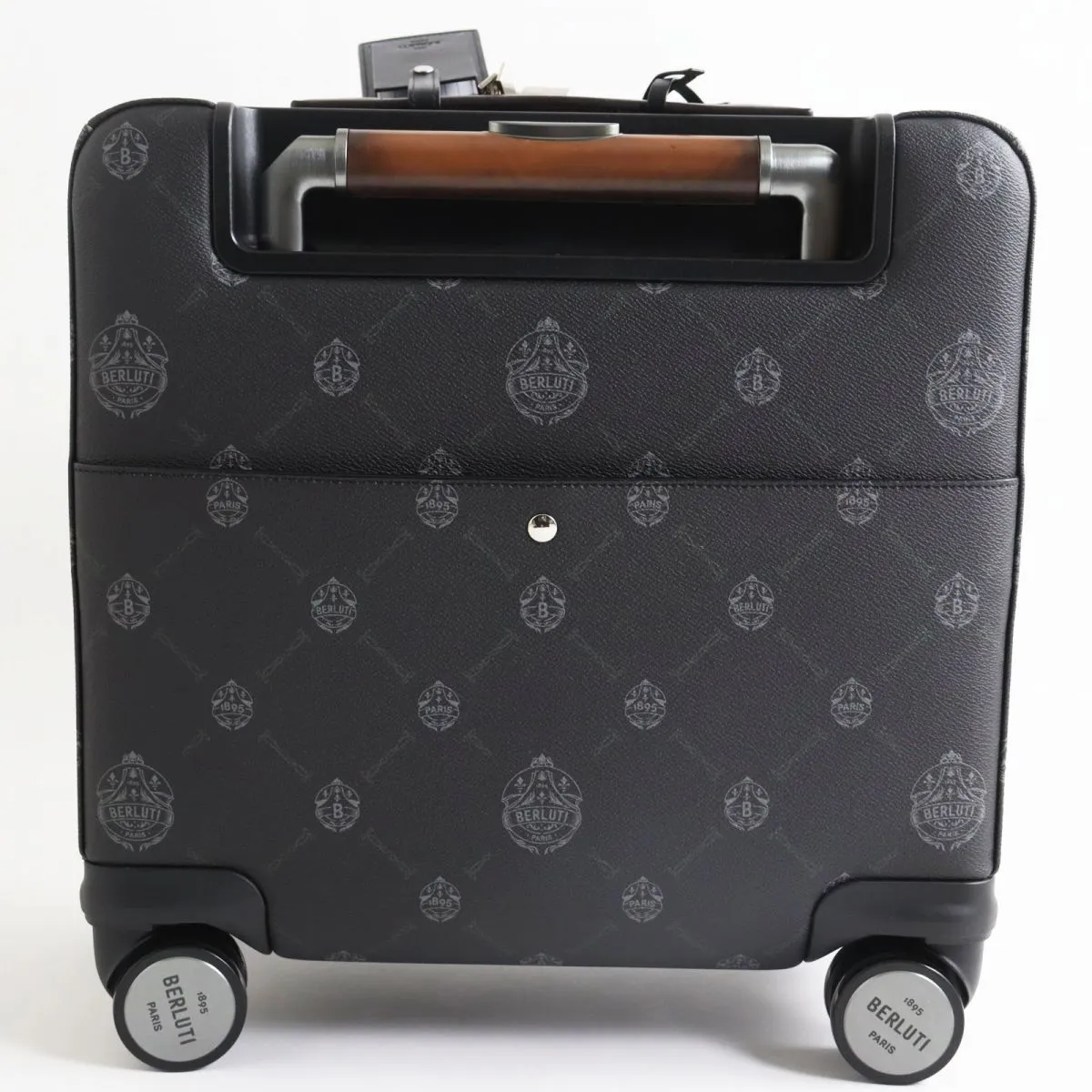 Berluti Canvas Leather 4-Wheel Business Trolley