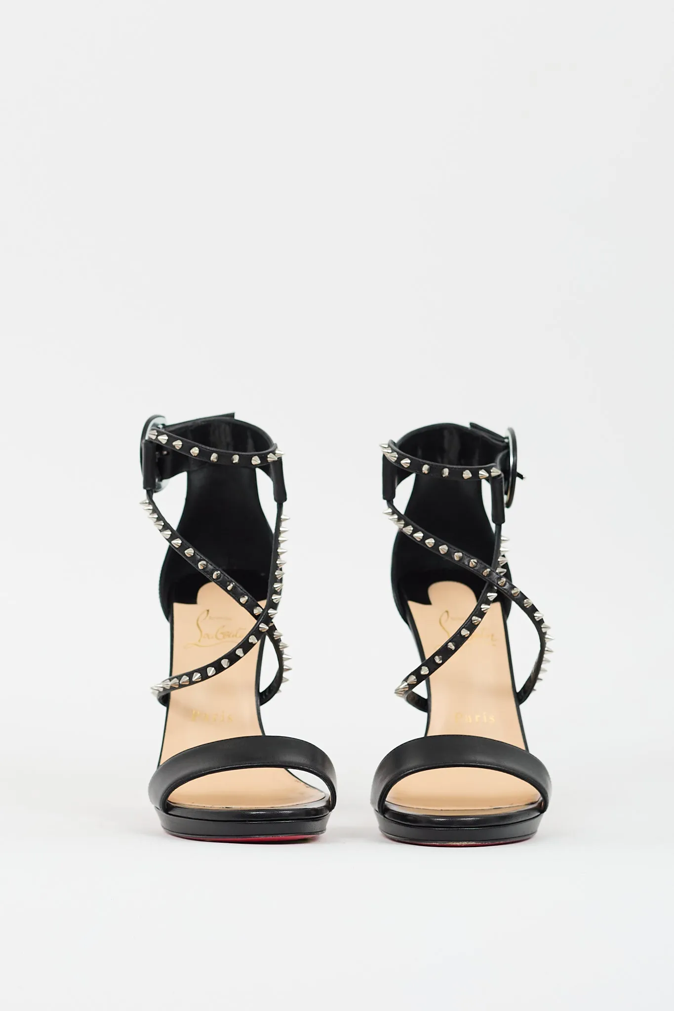 Black Leather Choca Lux Studded Heel