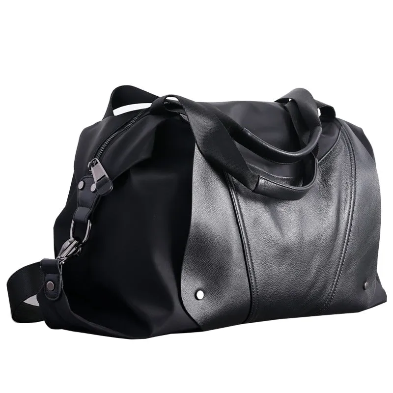 Black Nylon Crossbody Bag Womens Nylon Travel Bag Nylon Duffle Bag for Women