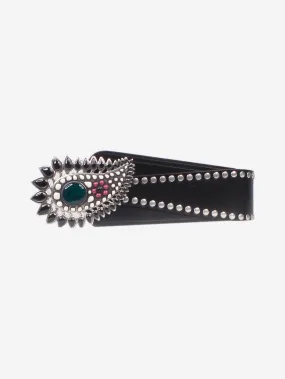 Black studded leather belt