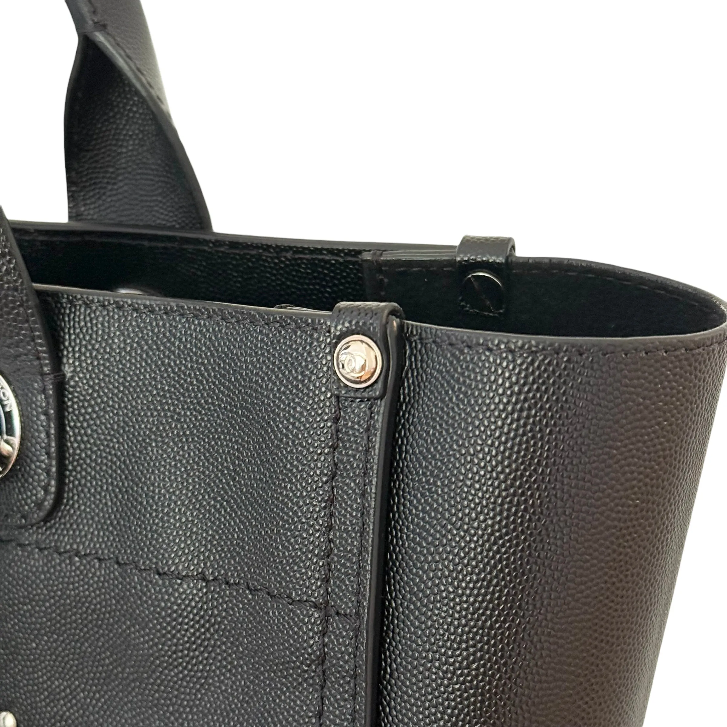 Black Studded Leather Deauville Bag