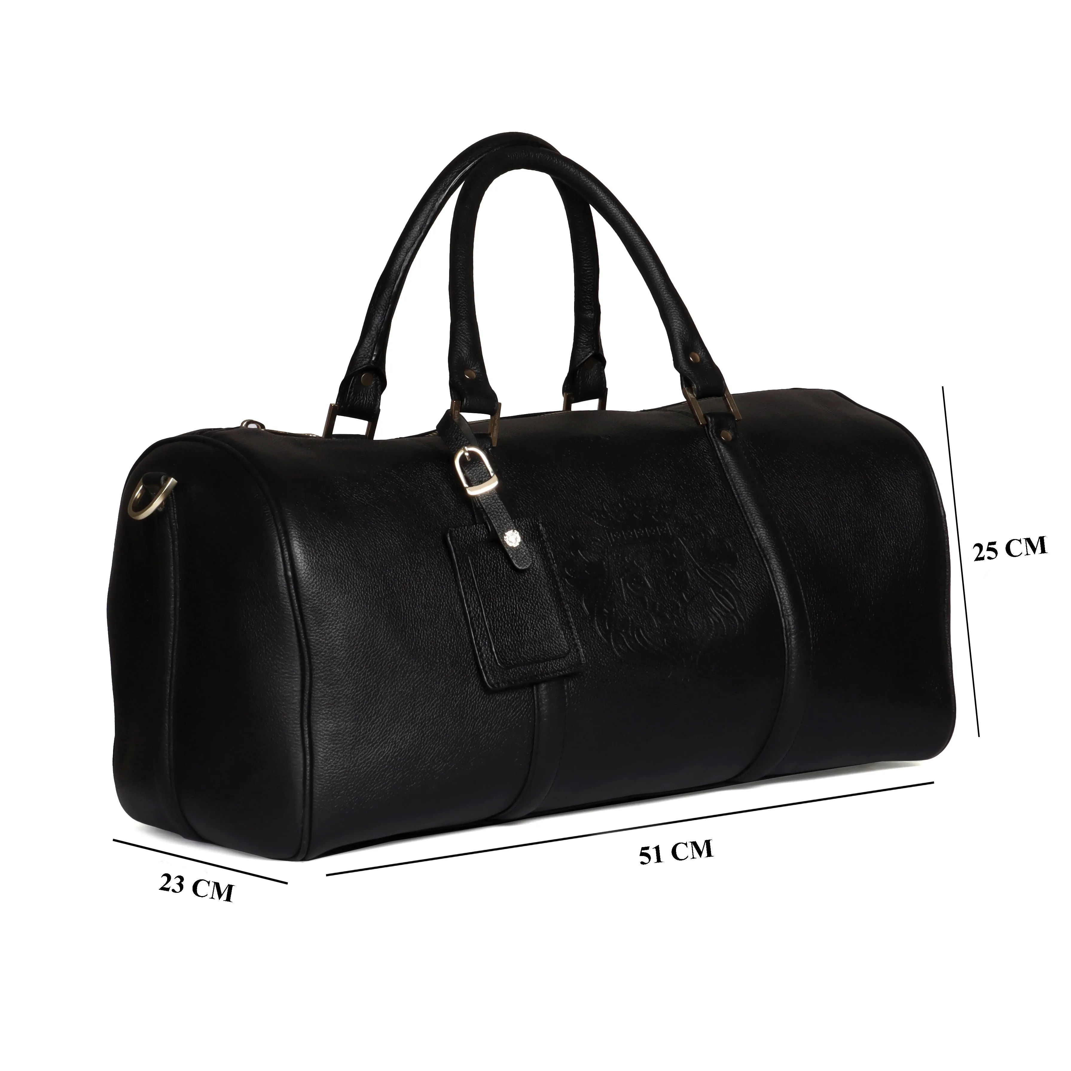 Black Textured Duffle Bag