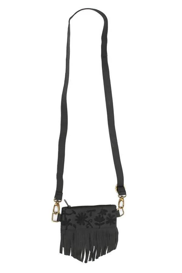 Boho Fringe Embroidered Convertible Crossbody Belt Bag