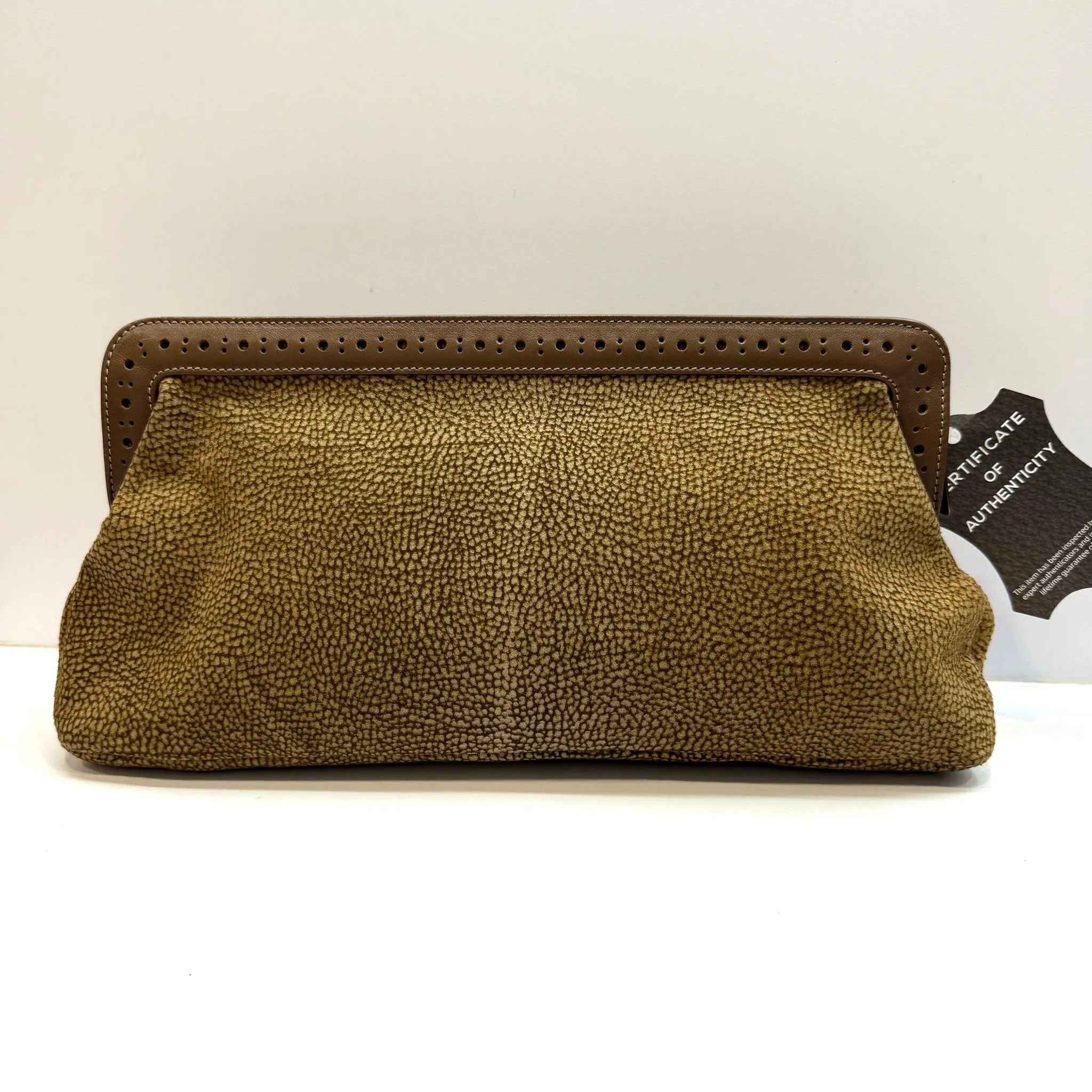 Borbonese Brown Printed Ecoline Fabric Clutch Bag