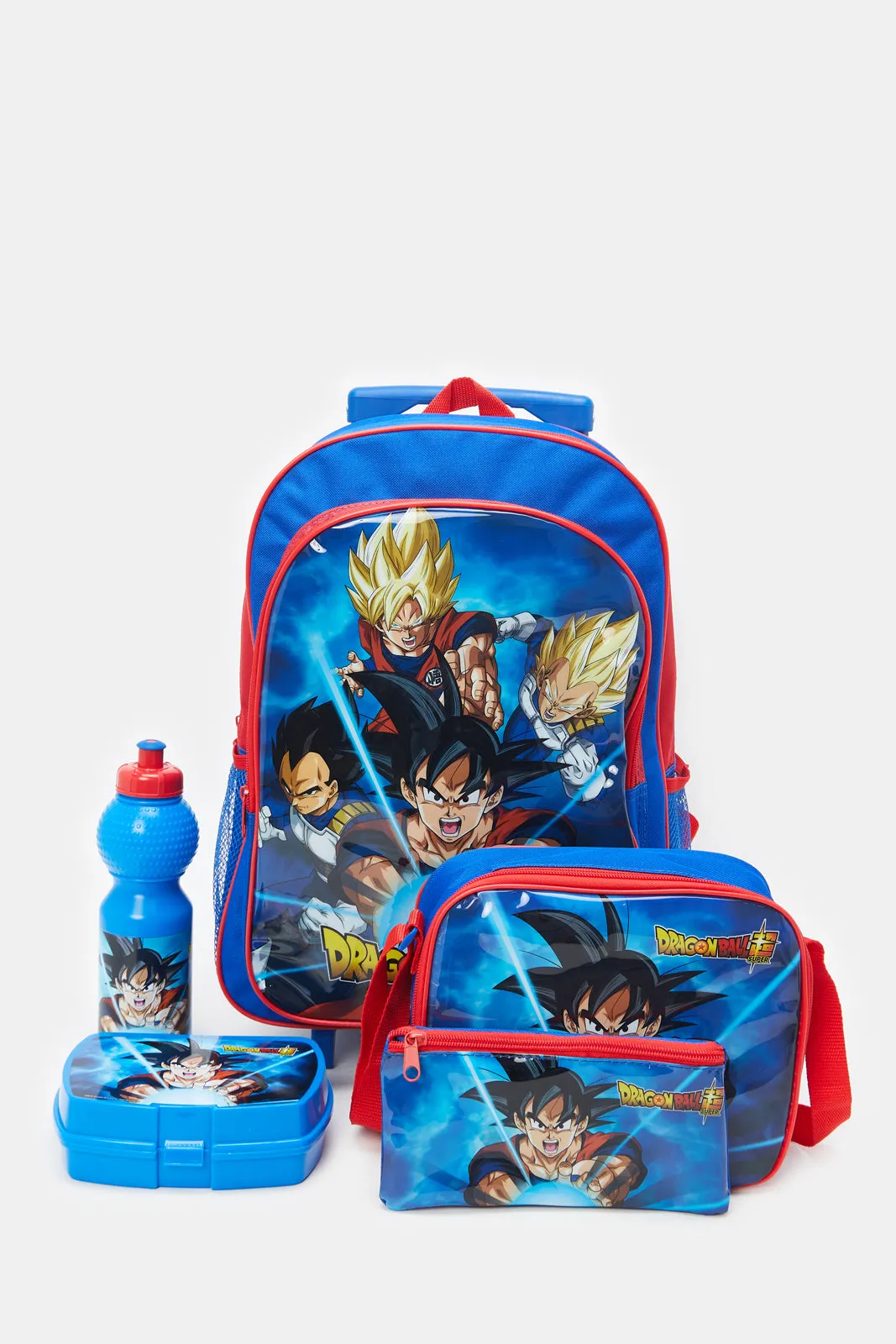 Boys Blue Dragon Ball Print Trolley Set (5 Piece)