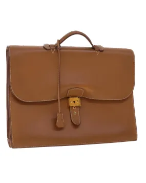 Brown Leather Business Bag with Key Accessory