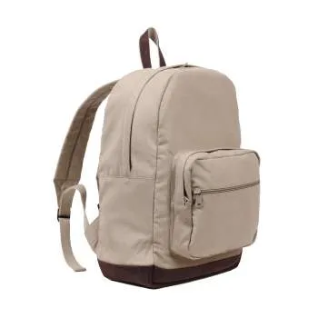 Canvas & Leather Vintage Teardrop Backpack