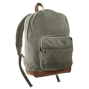 Canvas & Leather Vintage Teardrop Backpack