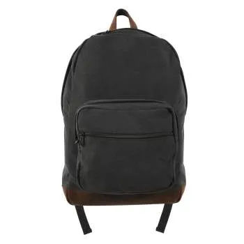 Canvas & Leather Vintage Teardrop Backpack