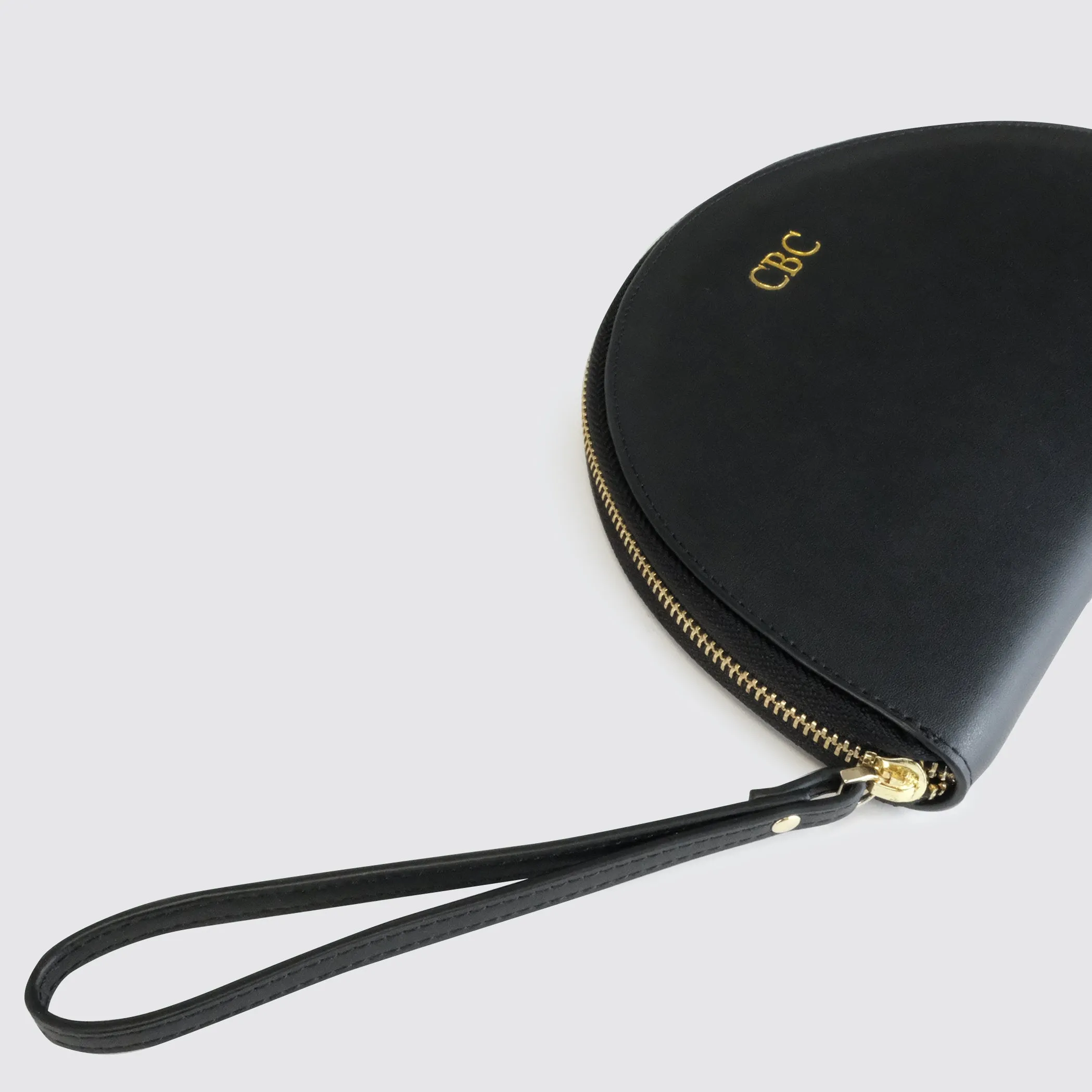 'Cartagena' Black Smooth Leather Clutch Bag