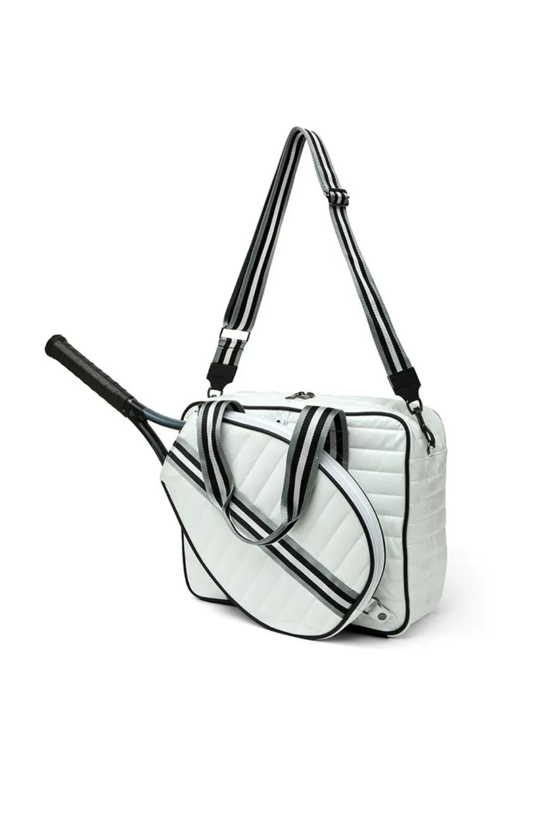 Champion Tennis Bag, White Patent