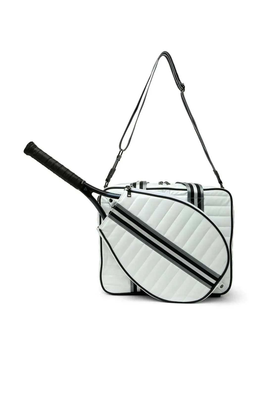 Champion Tennis Bag, White Patent