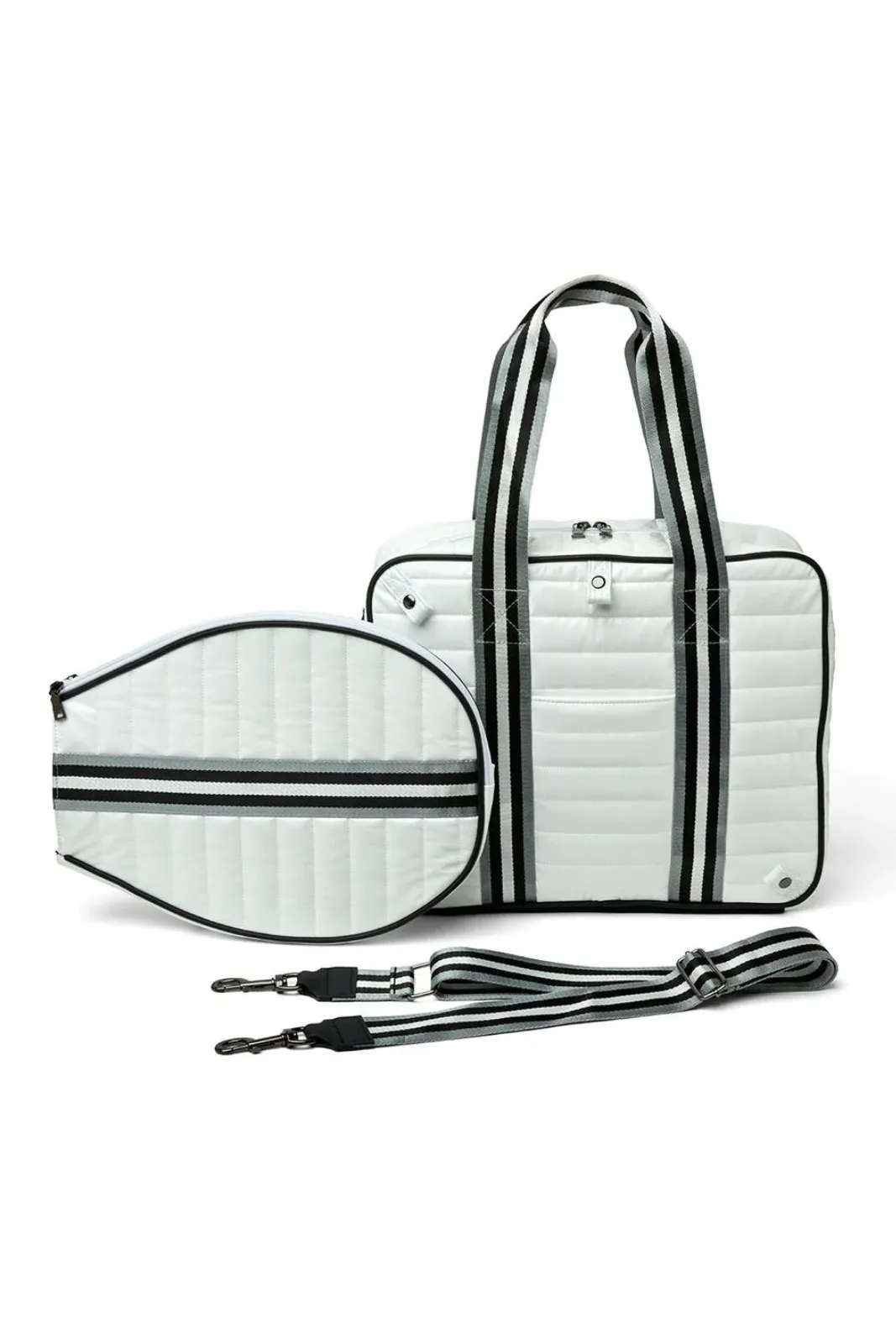 Champion Tennis Bag, White Patent