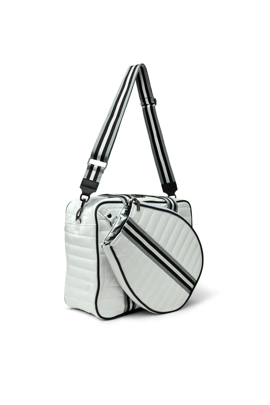 Champion Tennis Bag, White Patent