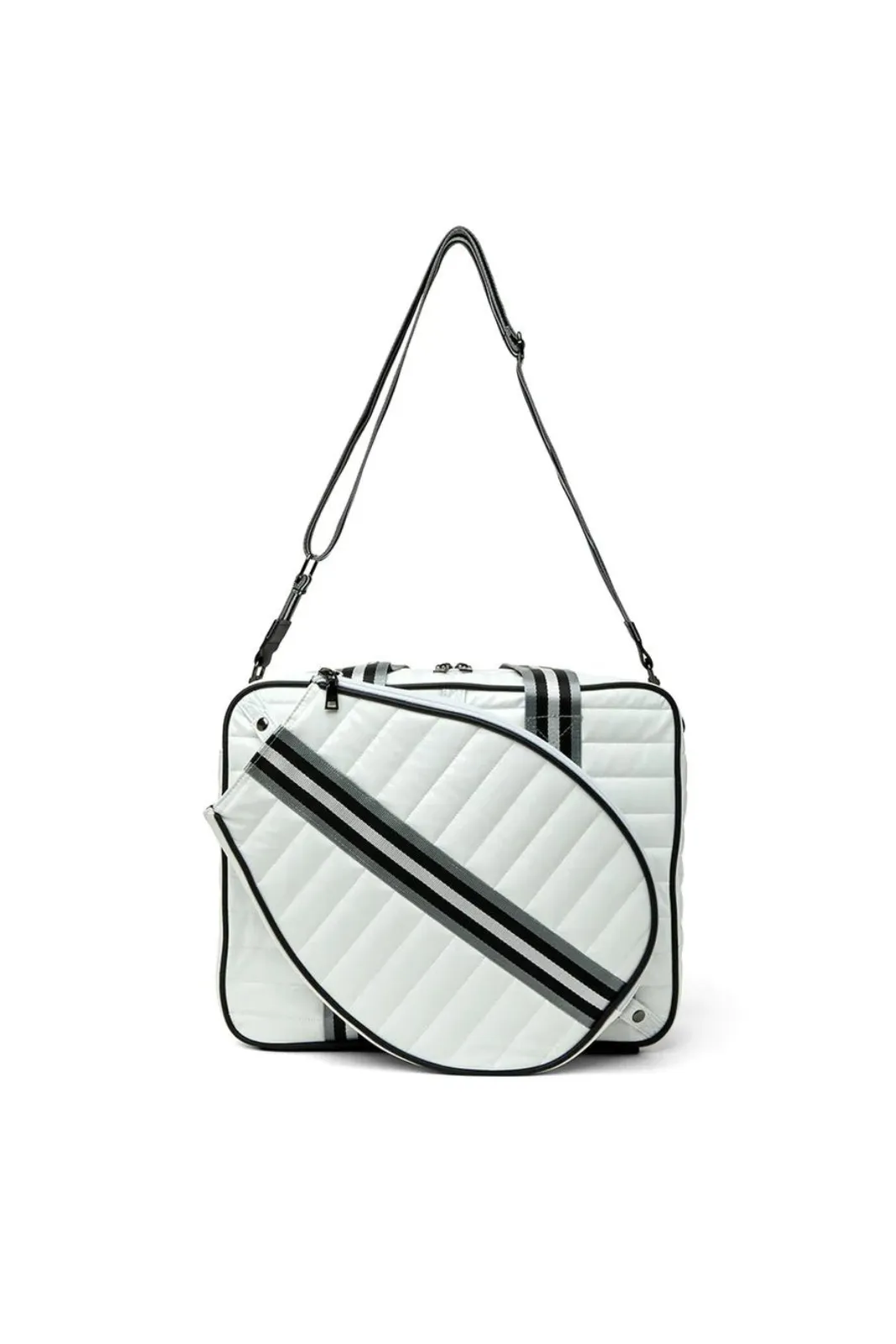 Champion Tennis Bag, White Patent